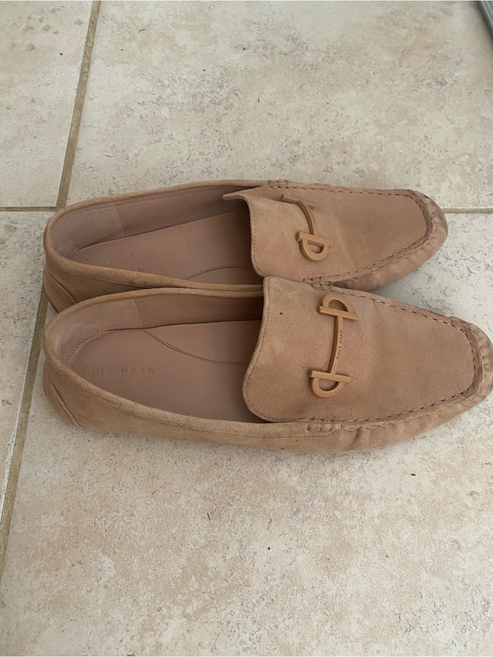 Cole Haan Tan Suede Bit Loafers